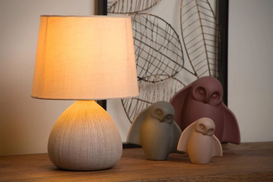 Lucide RAMZI - Table lamp - Ø 18 cm - 1xE14 - Cream - ambiance 3